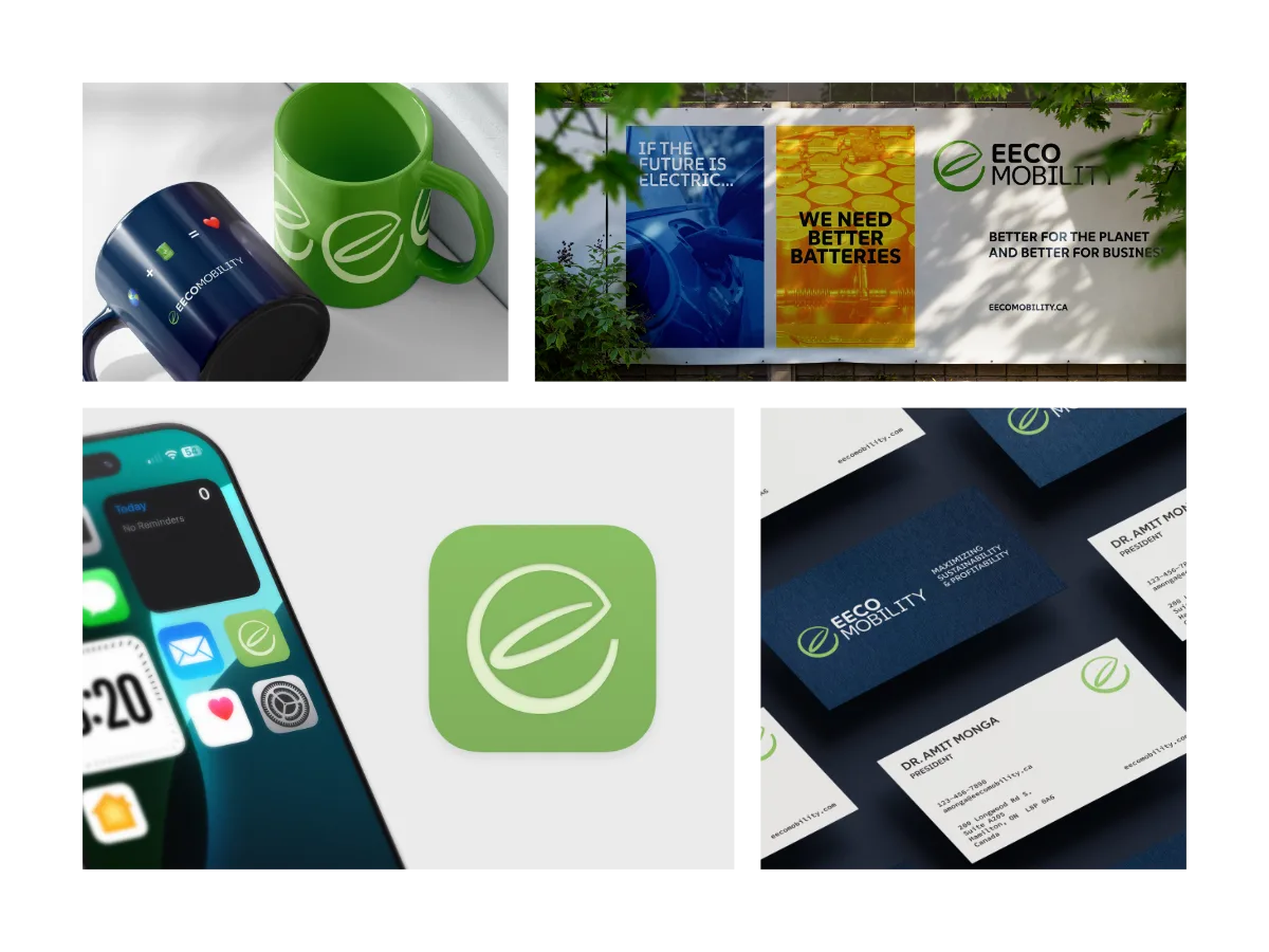 Compilation of images sampling the EECOMOBILITY brand.