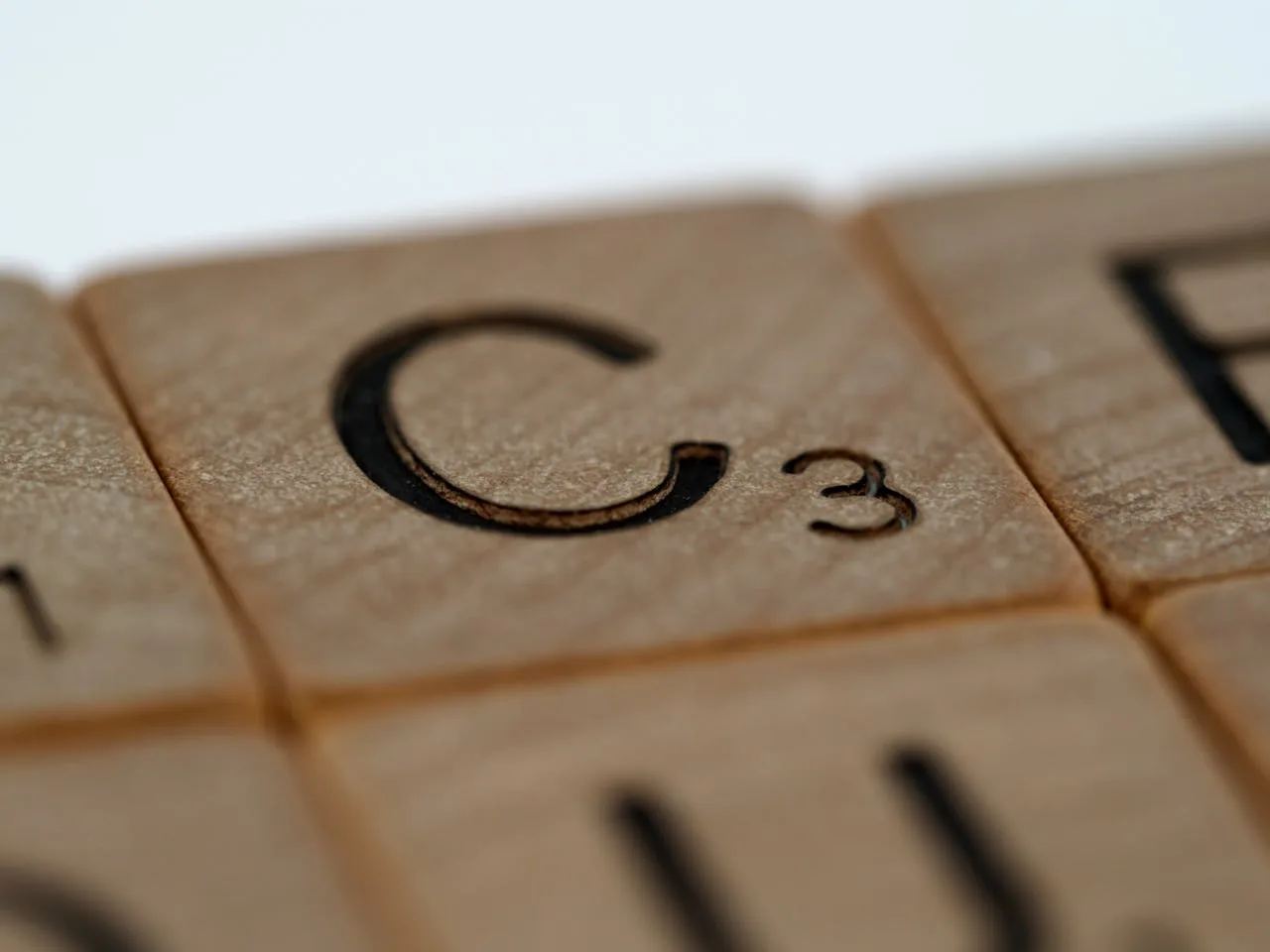 TheCWord scrabble letter C with a small 3 below